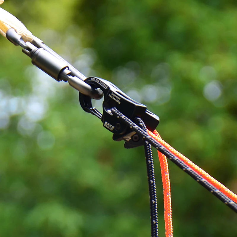 Rope Tightener Camping Ropes Buckle Self-locking Carabiner Aluminum Qme