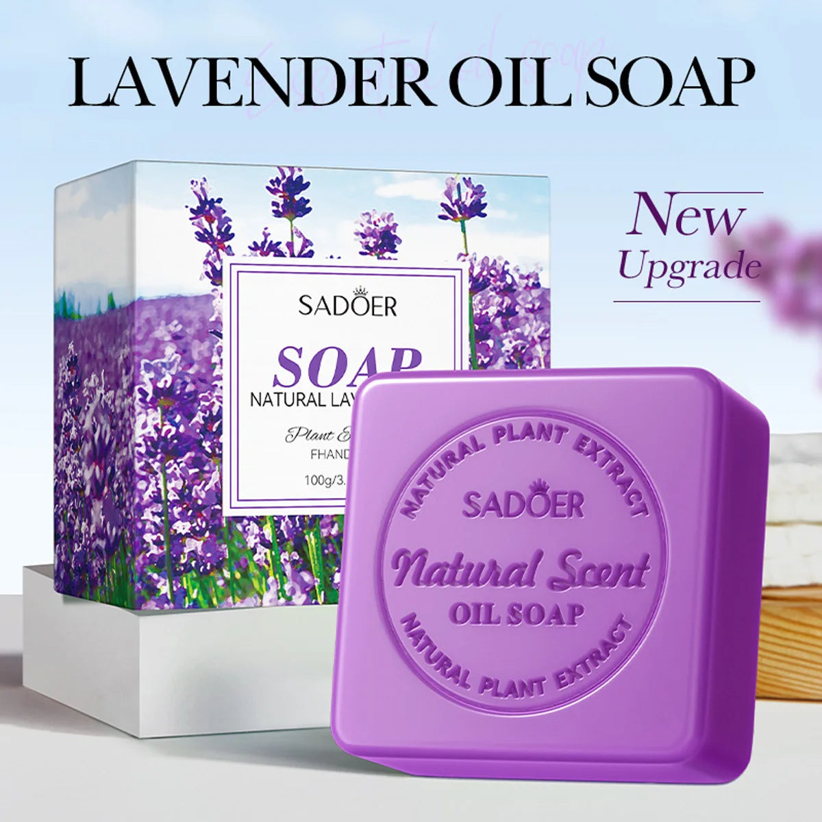 Lavender Essential Oil Soap Handmade Facial Cleansing Bath Deep Skin Qme