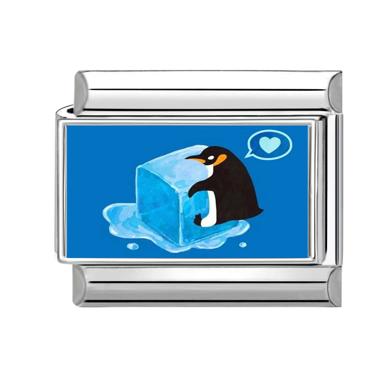 Fashion Blue Series Cartoon Shark Sea Seagull Crab Italian Charm