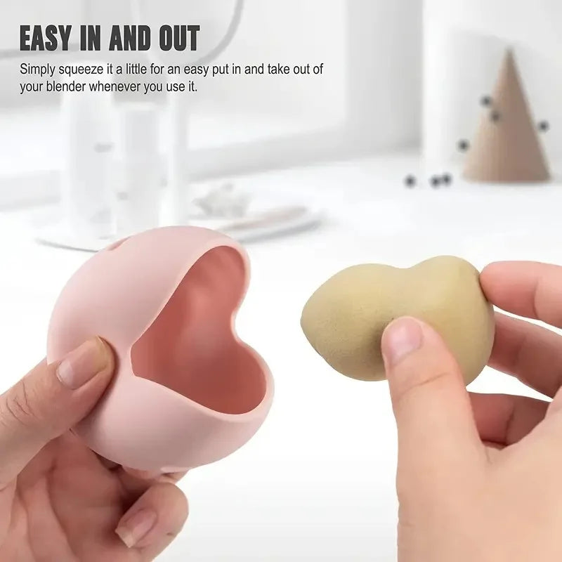 Makeup Sponge Holder Eco-friendly Silicone Multi-hole Beauty Storage Qme