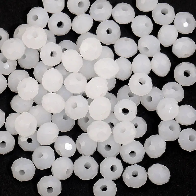 3*4mm 4*6mm Rondelle Faceted Loose Spacer Glass Beads Crystal Round Beads for Jewelry Making DIY Necklace Bracelet Accessories Qme 16 4x6mm-100pcs