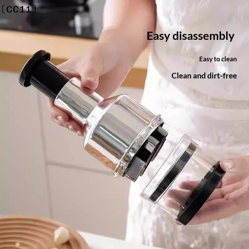 Hand Manual Mincer Garlic Press Chopper Vegetable Slicer 304 Qme
