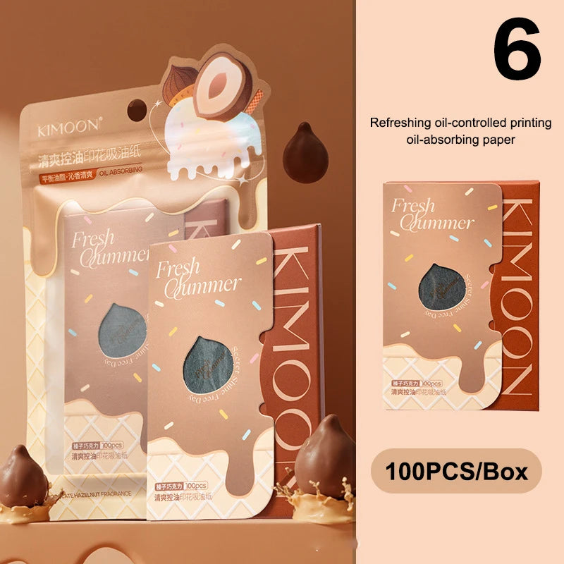 100 Sheets Portable Blotting Papers Oil-absorbing Facial Wipes Oil Qme 6