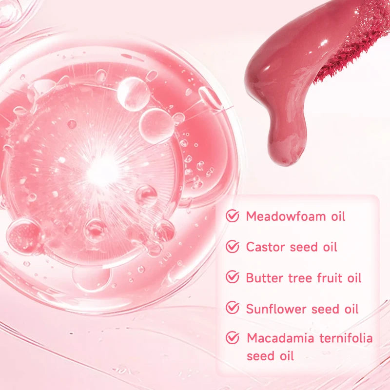Cute Bunny Jelly Lip Gloss,Moisturizing Glossy Lip Glaze, with Sunflower Seed Oil Nourishing Lipstick,Long-Lasting,Non-Stick Cup Qme