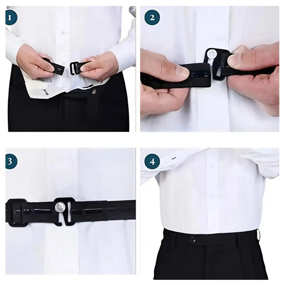 Suspenders Women Men's Shirt Stay Belt Keep Shirt Tucked in Adjustable Elastic Non-slip Shirt Holder Strap Lock Belt Qme