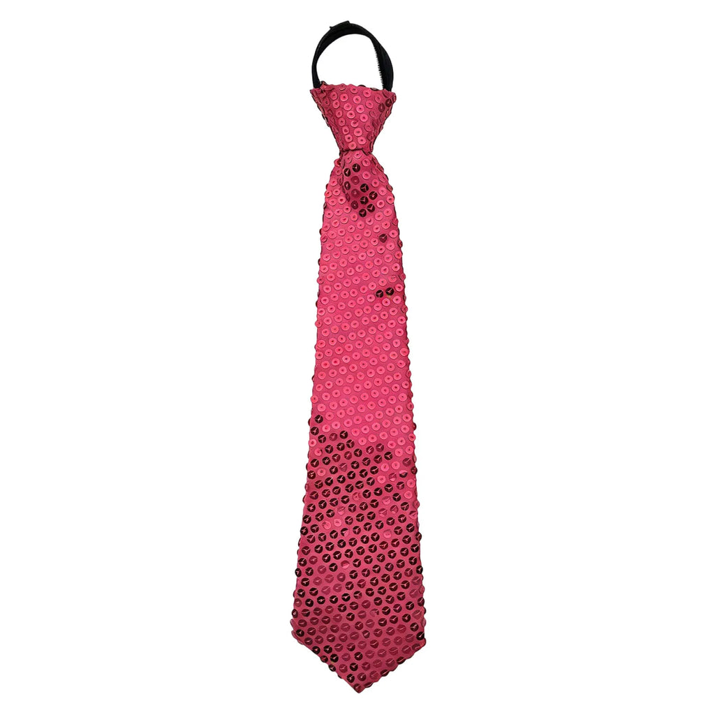 Shiny Sequins Neck Ties Men Women Stage Glitter Performance Prom Paillette Accessories Fashion Party Adjustable Necktie Qme Hot Pink