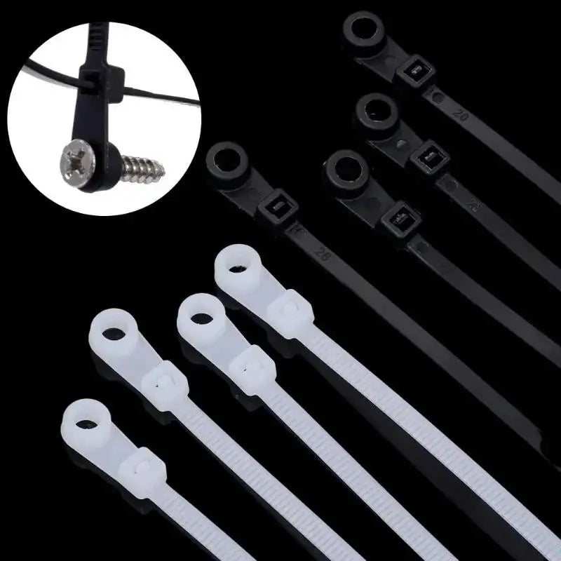 Self-locking Cord Ties Straps Fastening Loop Office Organizer Screw Qme