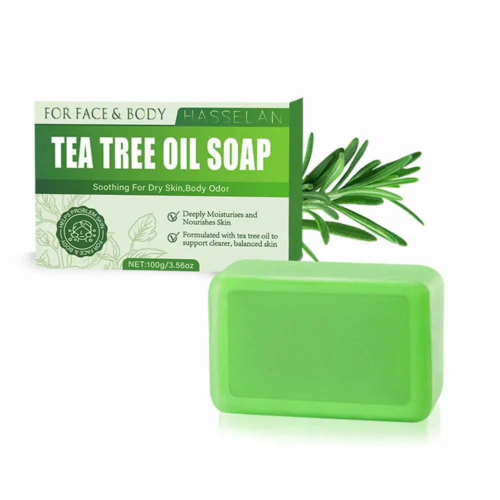 1 2 Tea Tree Soap Relief Bar Moisturizing Exfoliate Relieve Cleansing Qme 1pcs