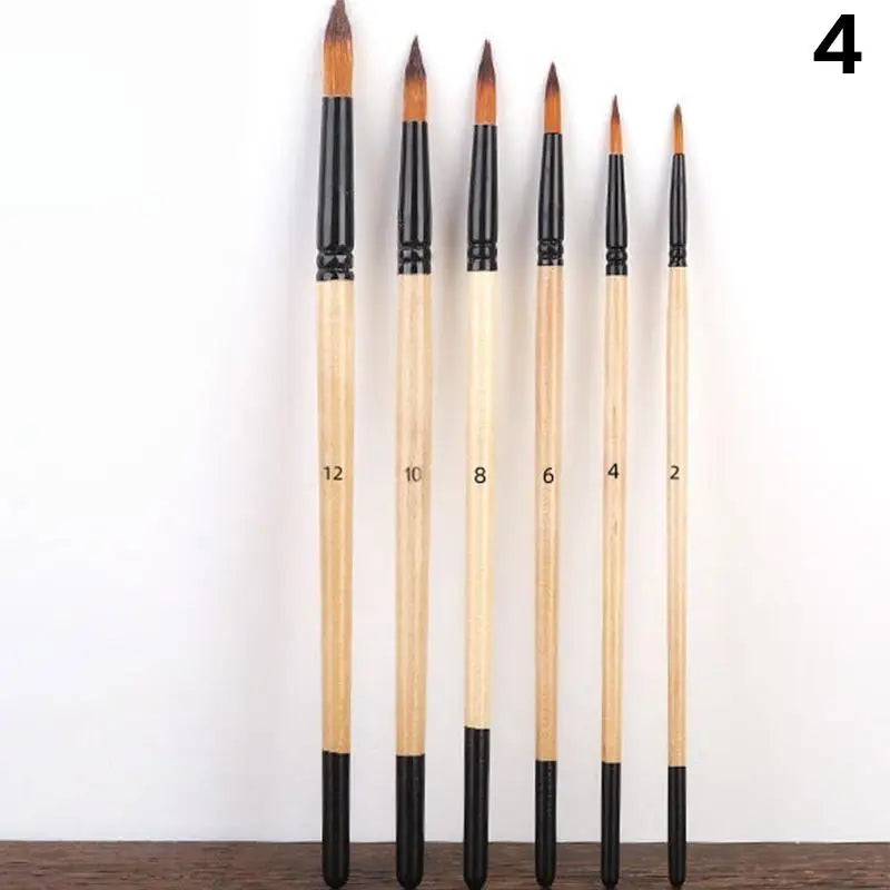 Professional Artist Paint Brush Nylon Bristles Watercolor Acrylic Oil Qme 4
