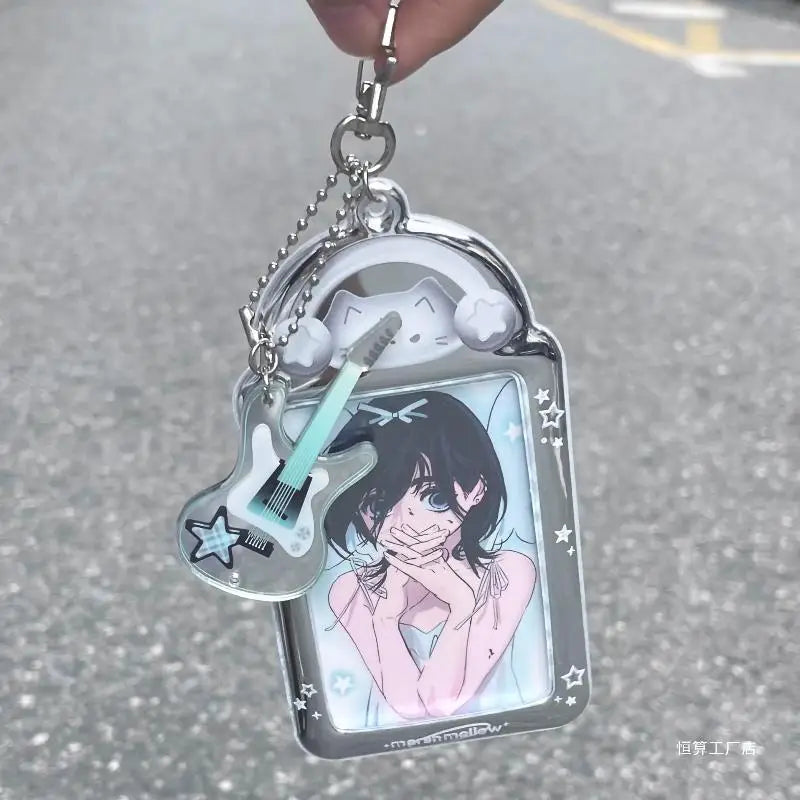 Kawaii Photocard Holder Bag Pendant Photo Frame Picture Display Stand Qme
