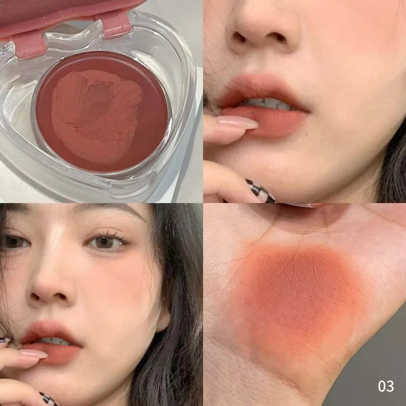 HERORANGE Lip Cheek Dual-purpose Mud Lipstick Natural All-match Matte Qme HR689-03