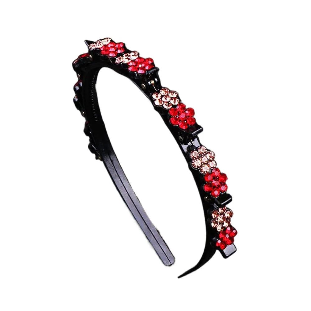 Elegant Hair Bands Clips Plum Blossom Multi-storey Toothed Clip Qme Red