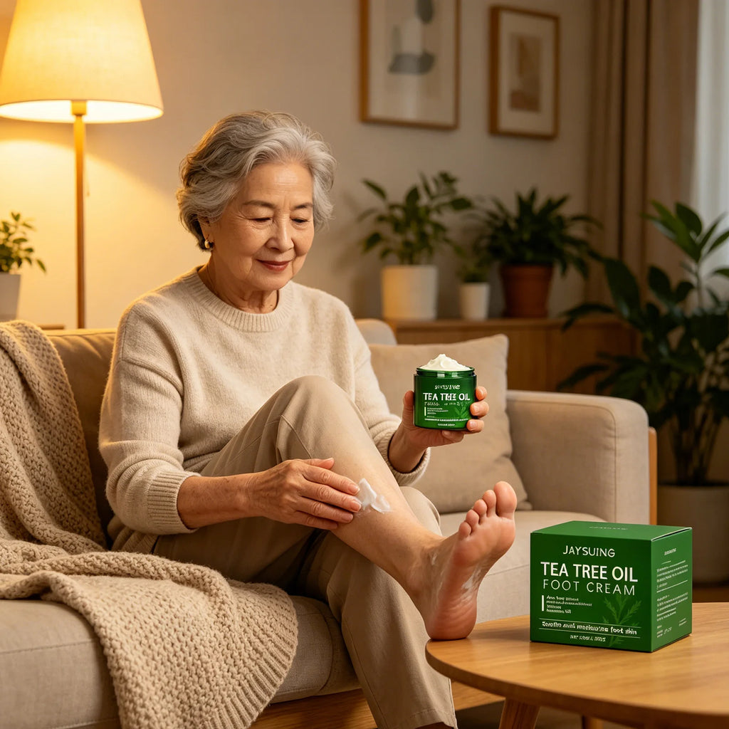 Jaysuing Tea Tree Oil Foot Cream Cracked Feet Remove Calluses Dead Qme