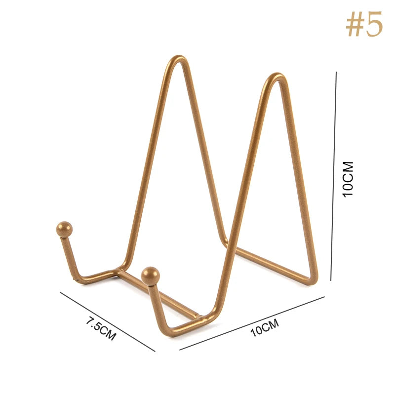 Iron Art Magazine Display Stand Dish Rack Picture Frame Photo Book Pedestal Holder Storage Ornaments Tabletop Art Qme 5