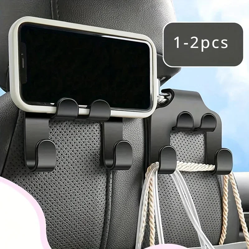 Versatile Car Seat Back Hook - Fits Front & Rear Seats Qme