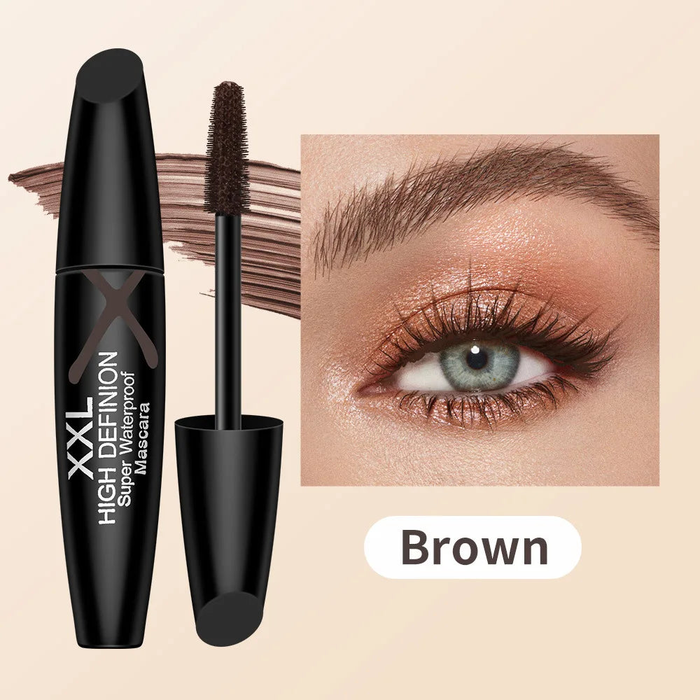 6-Color Mascara Volumizing Lengthening Waterproof Smudge-proof Qme Brown
