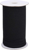 160 Yards Black Flat Elastic Band Heavy Stretch High Elasticity Knit Elastic Band for Sewing Crafting (3mm) Qme Black