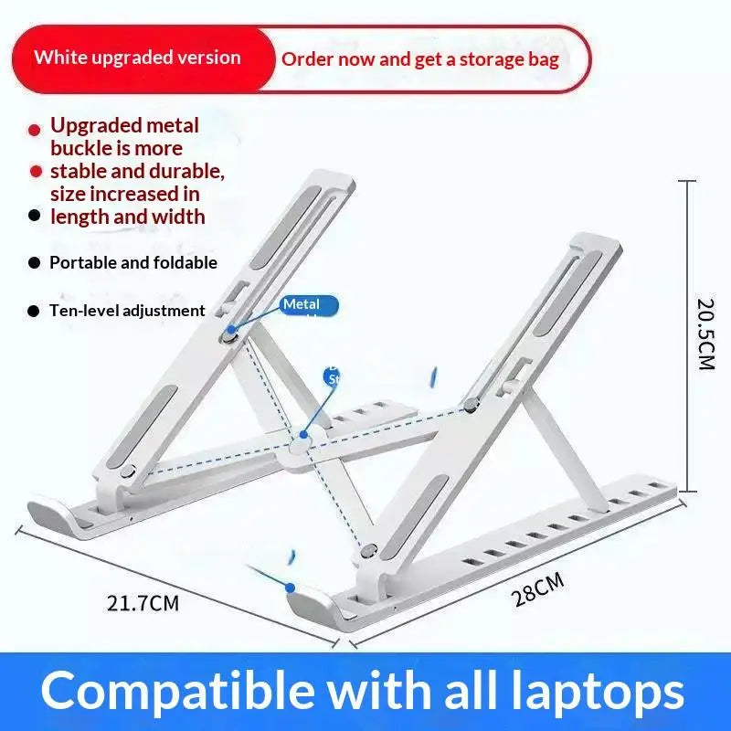 10Gears Adjustable Laptop Holder Foldable Notebook Stand Portable Qme