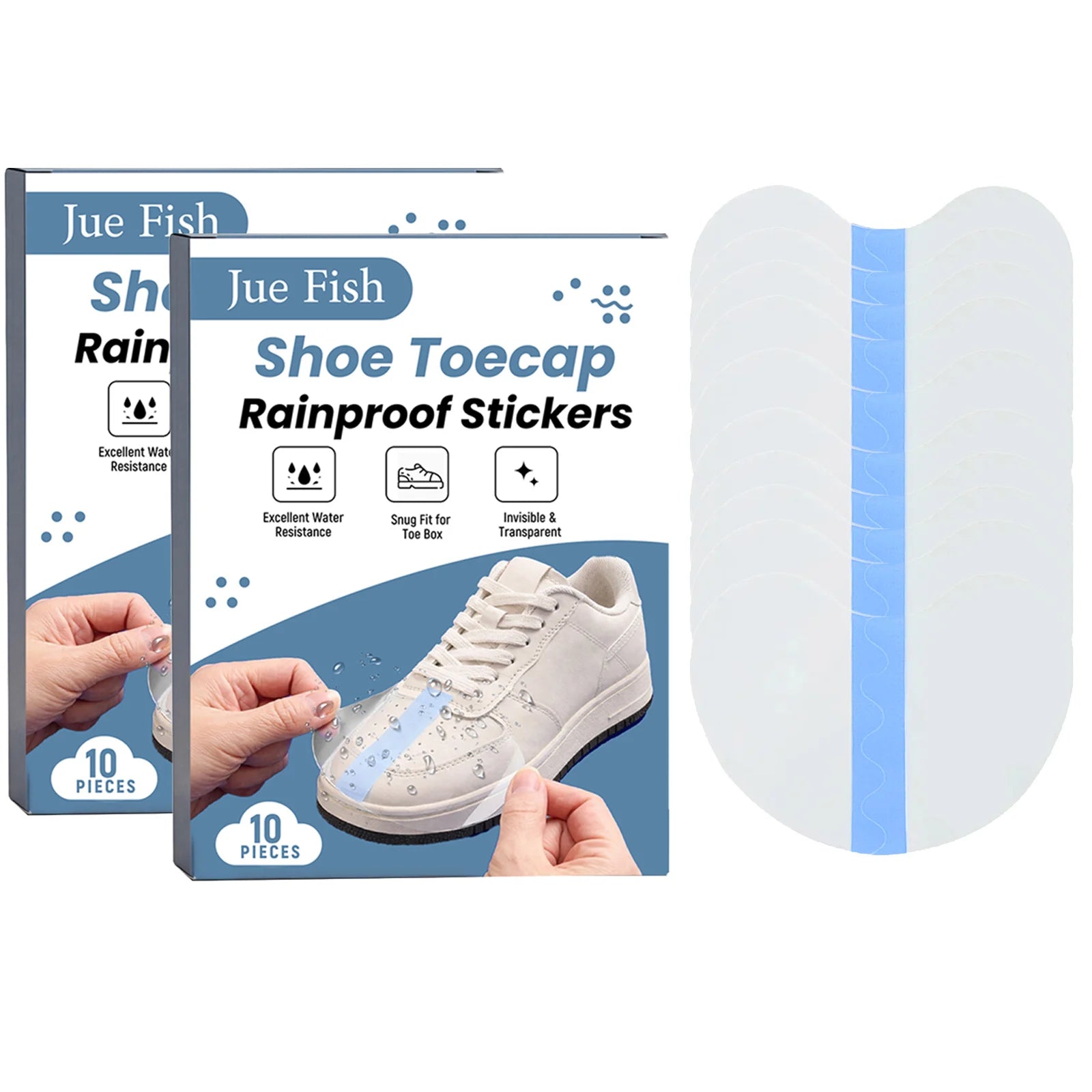 Shoe Toecap Rainproof Sticker Lightweight Anti-Scratch Waterproof Self-Adhesive Shoe Protector Invisible Shoe Toe Guard Stickers Qme 20PCS Boxed