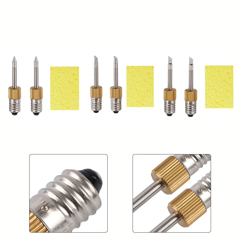 2PCS 50mm E10 Interface Soldering Iron Tips Set Welding Tips USB Soldering Tip Set B C K Type Workshop Equipment Power Tool Qme