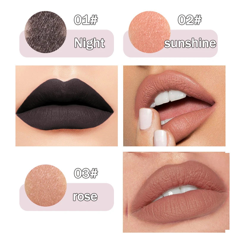 Matte Lipstick Vibrant Colors Waterproof Sweat Resistant Non Stick Qme