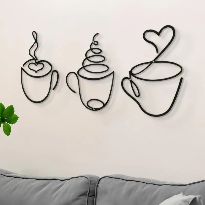 Wall Hangings Coffee Shop Decorations Interior Hanging Iron Paintings Qme
