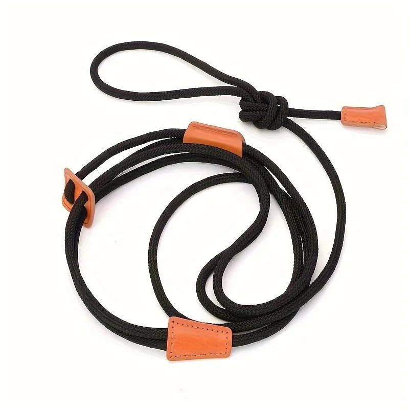 Integrated pet dog leash, nylon strap, adjustable dog chest strap, walking dog leash Qme black