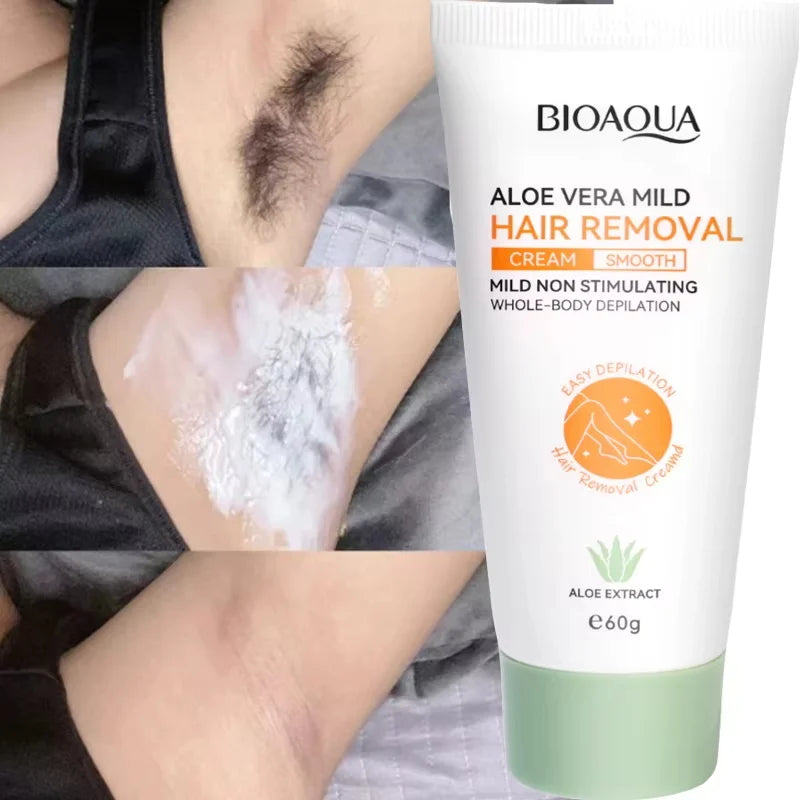Aloe Vera Hair Removal Cream Gentle Painless Depilation For Armpit Leg Arms Body Mild Non Irritating Hair Remover Men Women 60g Qme