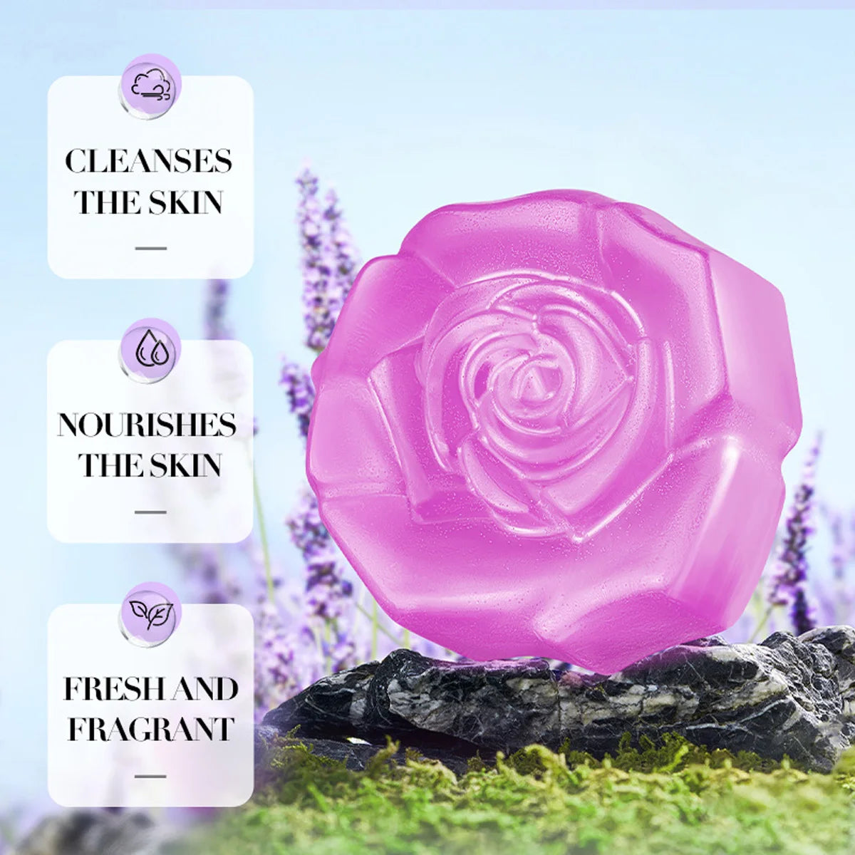 Lavender Essential Oil Soap Creative Handmade Facial Cleansing Deep Qme