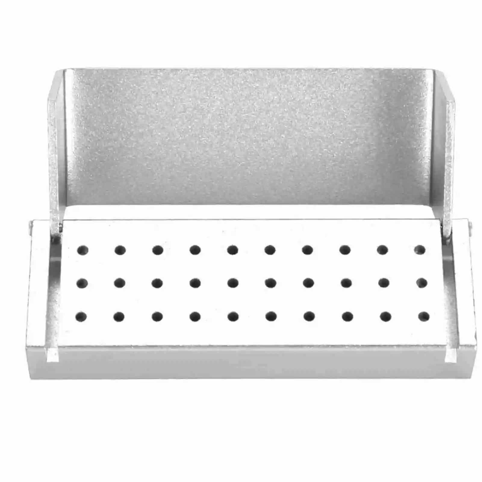 30 Holes Aluminium Disinfection Box Case Dental Bur Burs Block Holder Autoclavable Dentist Tool Burs Block Holder Dentist Tool Qme Silver