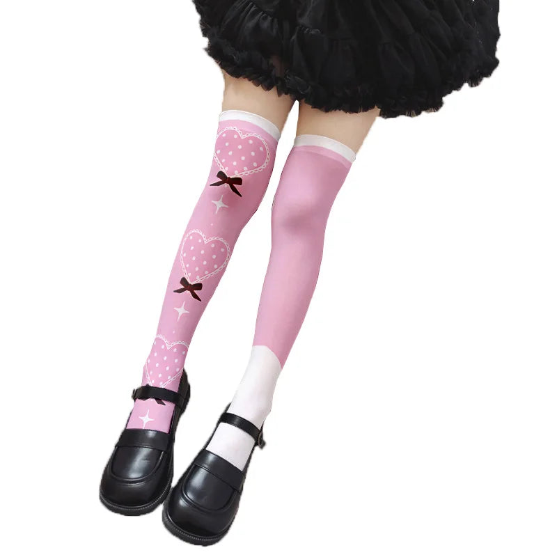 Girl Long Tube Sexy Cute Sweet Lolita Thigh Stockings Cartoon Knee Qme style12 One Size