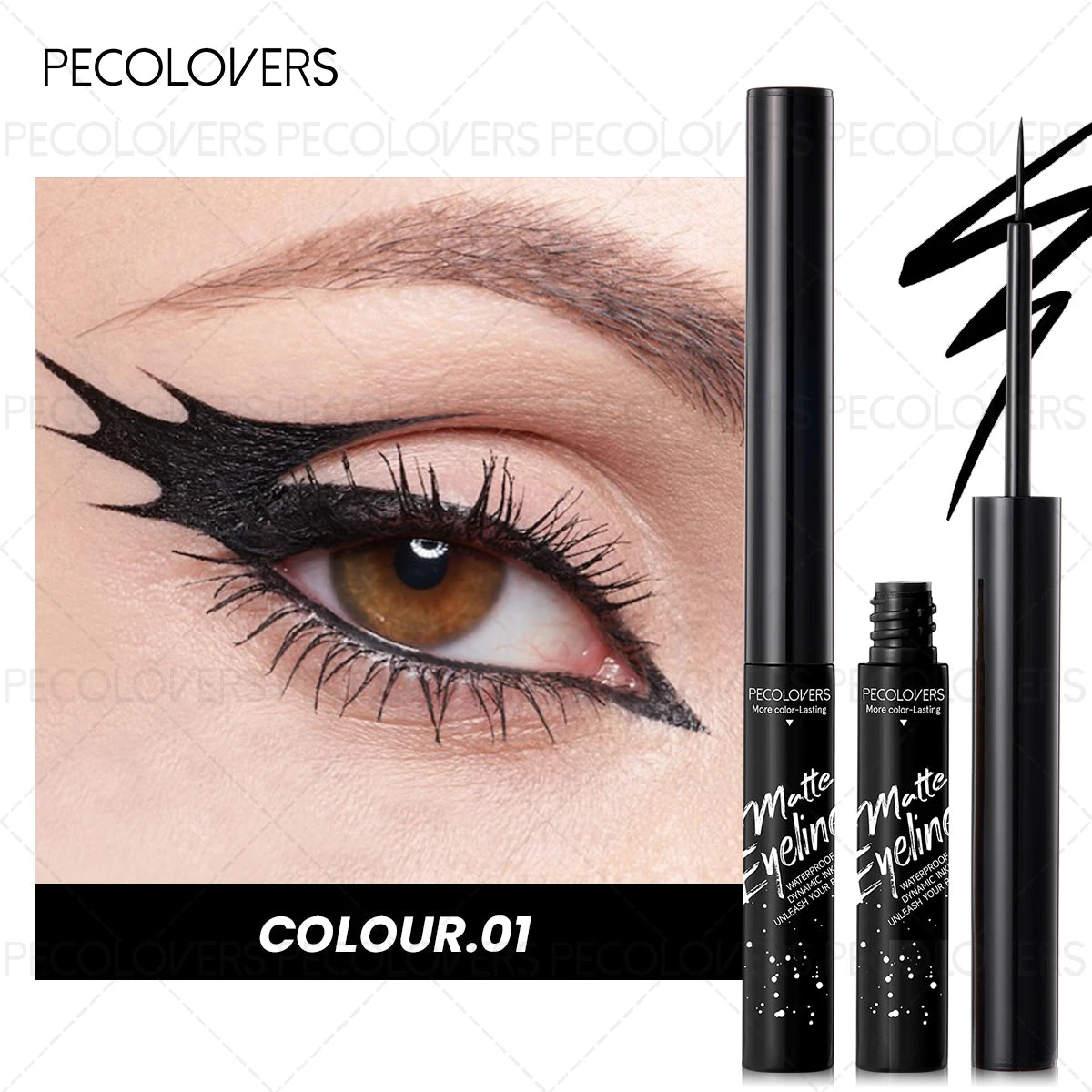 1 Pcs Long-lasting Colored Matte Dip Liquid Eyeliner, High Rendering Eye Line Cosmetic, Y2K Style, for Daily Party Stage Use Qme 01