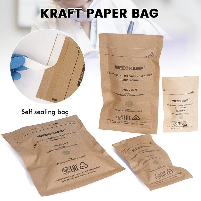 Nail Sterilizer Bags Manicure Kraft Art Clean Tools Sterilization Qme