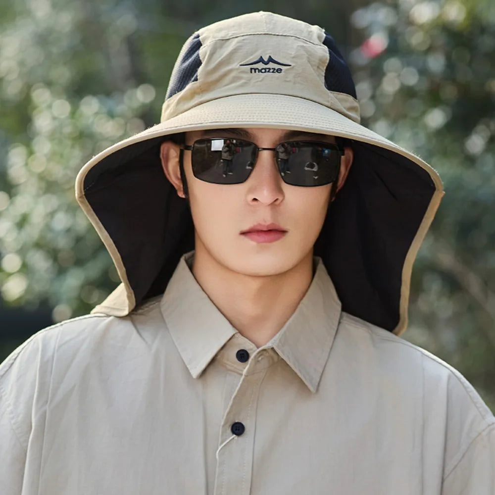 Fashion Mesh Men Fishing Hat UV Protection Sunscreen Male Fisherman Cap Mountaineering Portable Outdoor Sun Hat Hiking Qme Green