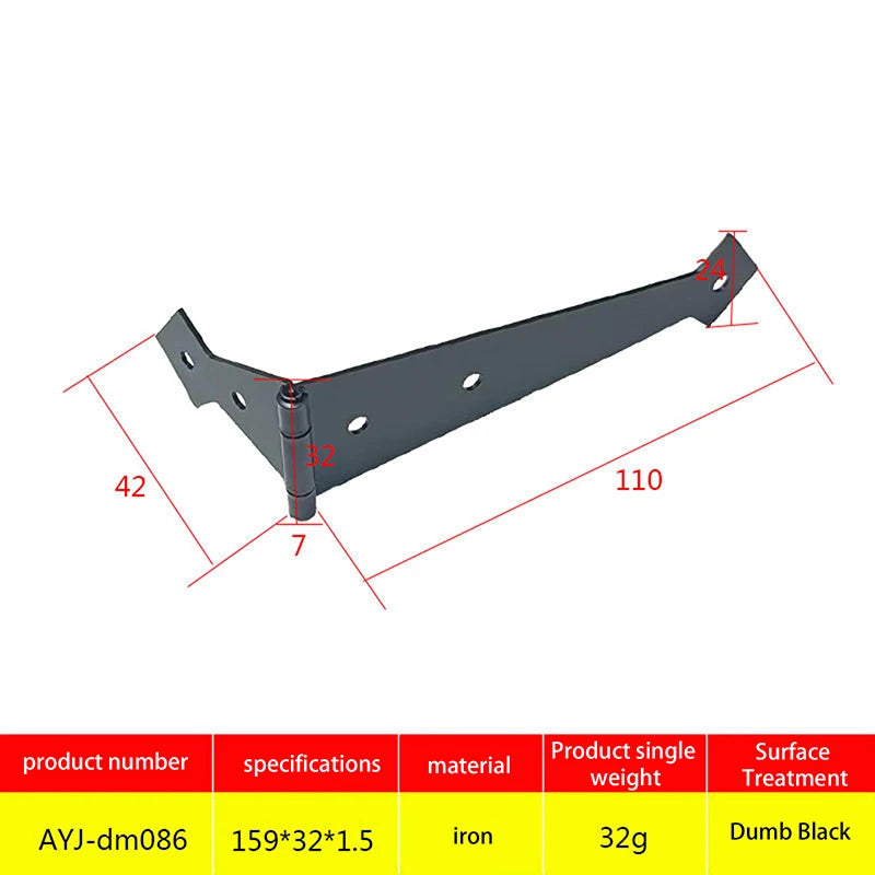 Durable 2PCS Furniture Cupboard Door Hinge Folding Black Iron Hinge For The Cabinet Door Hardware Accessories For Home Use Qme A5