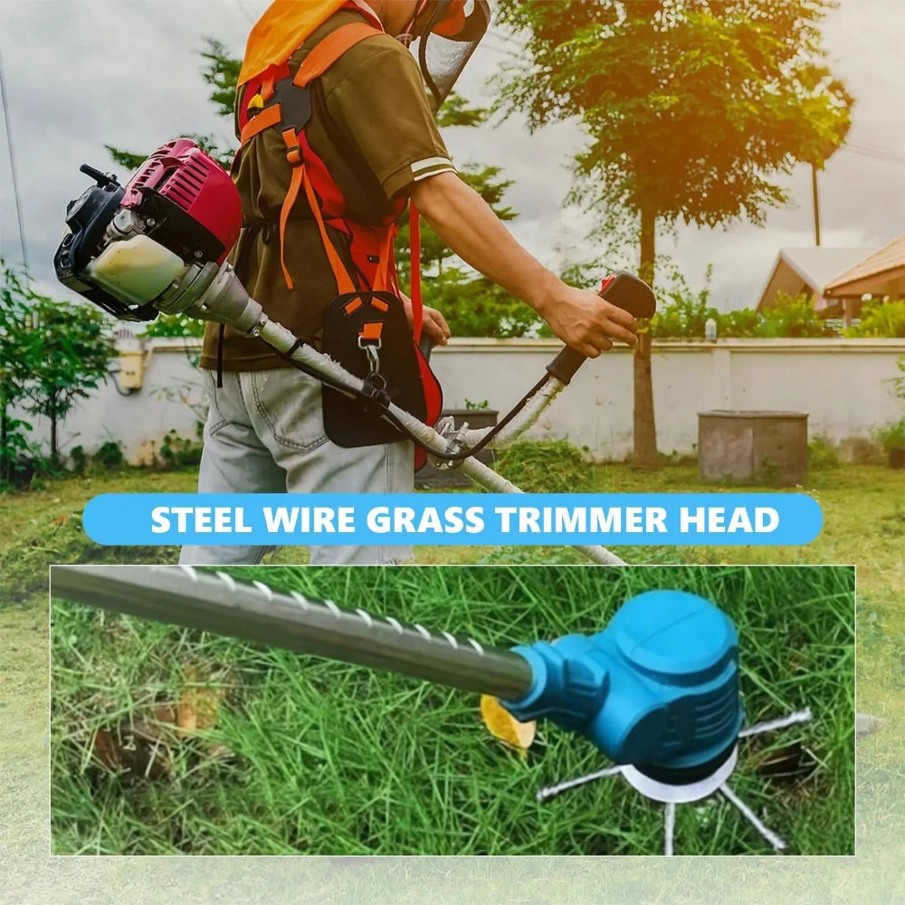 Lawn Mower Steel Wire Brush Head Heavy Duty Weeding Tool For Moss Rust Removing Driveway Sidewalk Outdoor Garden Cleaning Qme