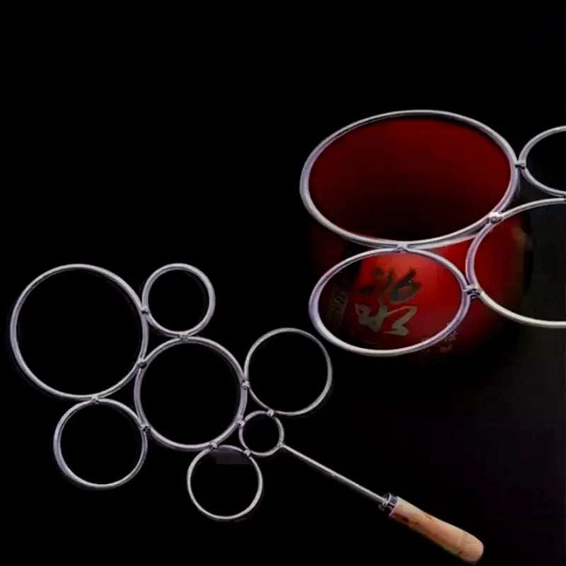 Iron Ring Scalding Bottle Cutter Vases Bottle Remake Tool Round 7 Ring Design Hand And Anti-Scald And Anti Rust With Wooden Hand Qme