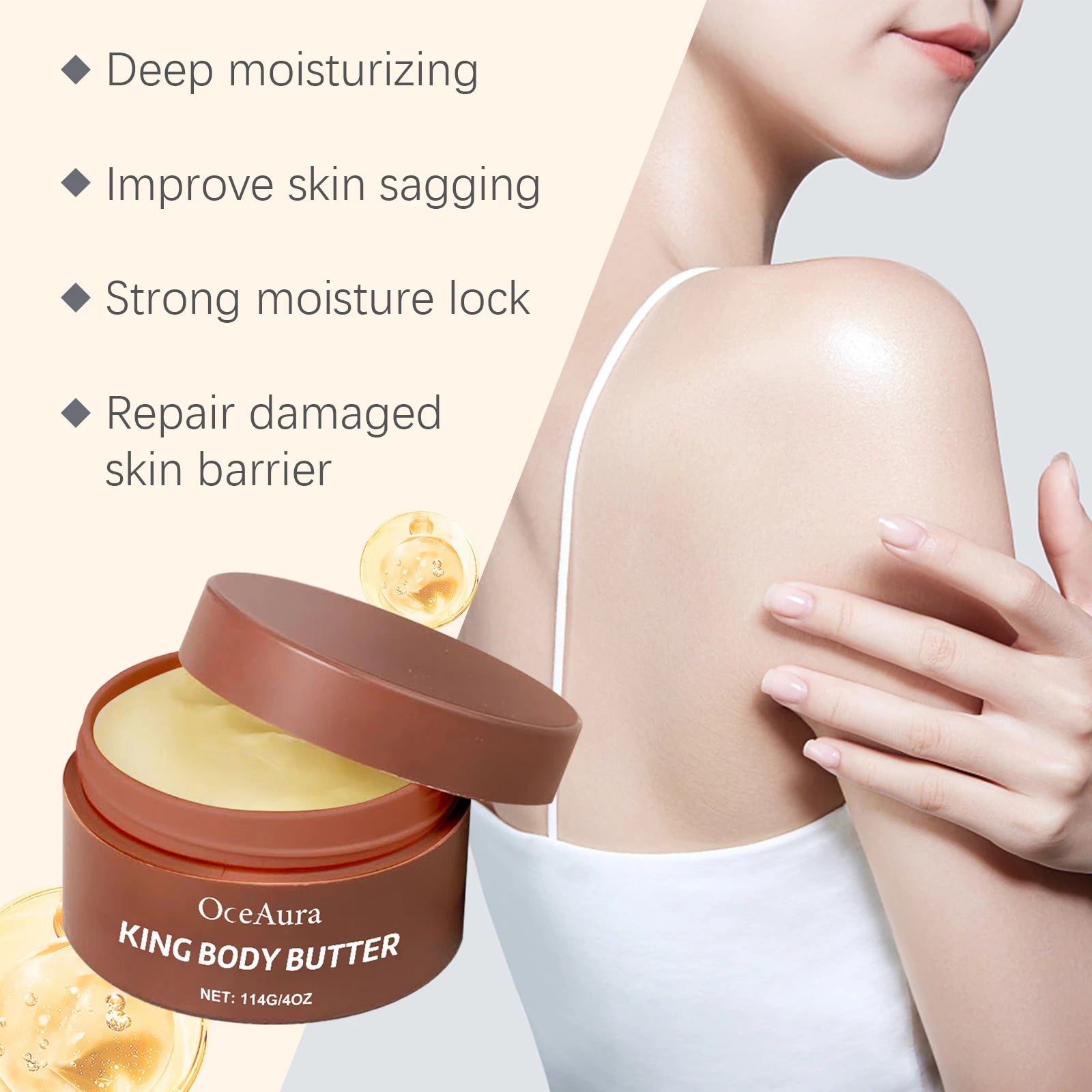 Shea Butter Moisturizing Cream Soft Smooth Skin Care Nourishing Body Butter Intense Hydration for Dry & Rough Skin Body Care Qme
