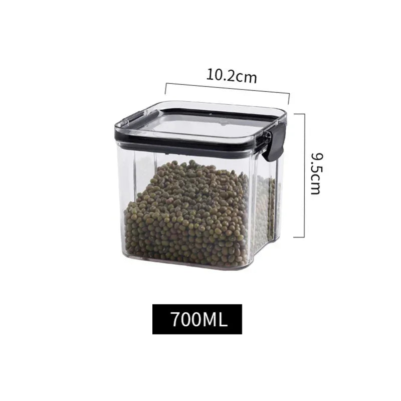 Moisture Proof Sealed Storage Jars Transparent Plastic Airtight Qme 700ml