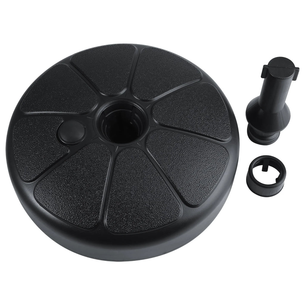 Fillable Umbrella Base Stand Round Plastic Water Sand Filled Patio Garden Umbrella Holder Outdoor Patio Umbrella Stand Qme black