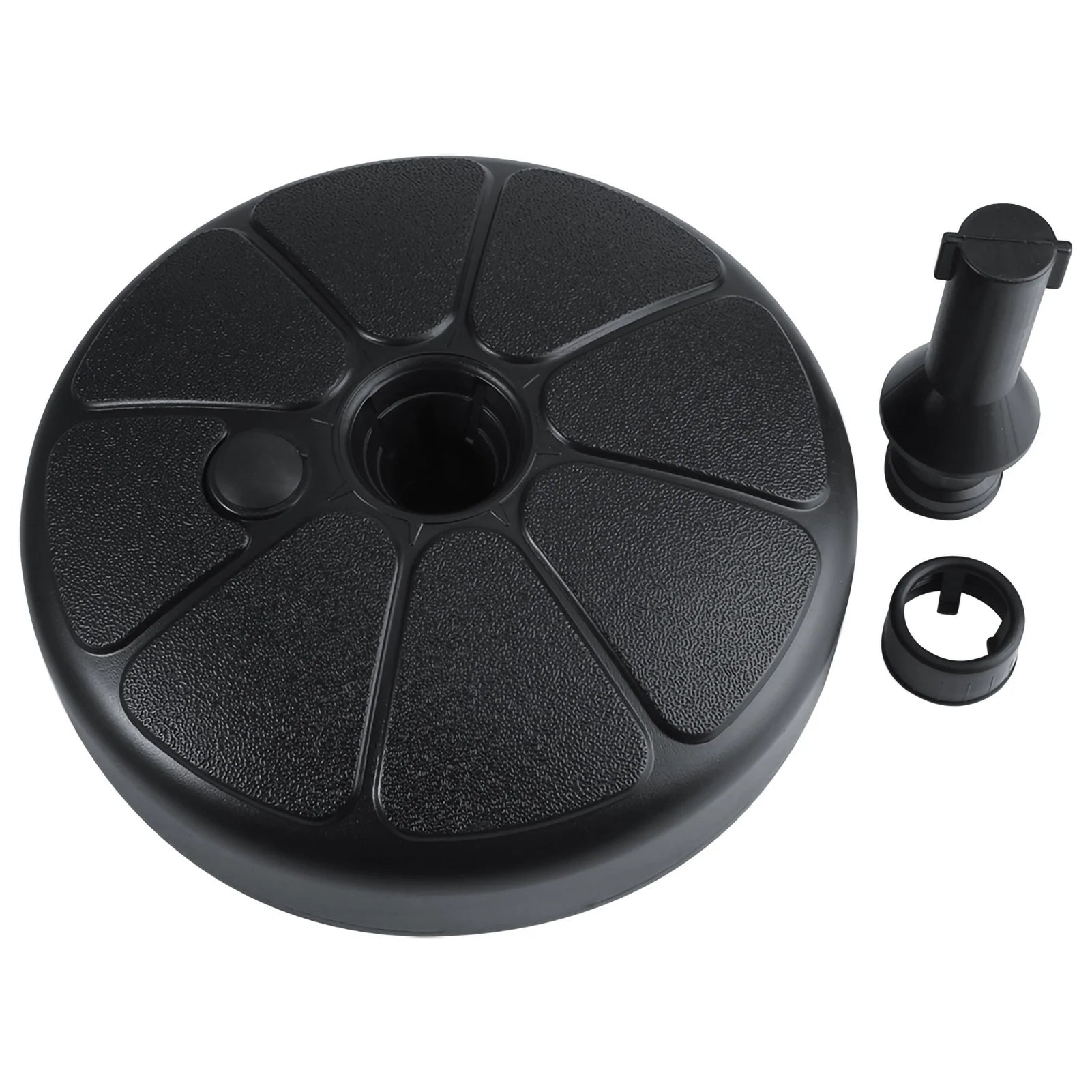 Fillable Umbrella Base Stand Round Plastic Water Sand Filled Patio Garden Umbrella Holder Outdoor Patio Umbrella Stand Qme black