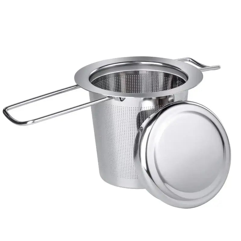 Stainless Steel Mesh Tea Infuser Lid Reusable Cup Strainer Loose Leaf Qme A