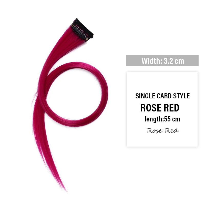 Colored Clip-in Hair Extensions High-temp Matte Fiber Seamless