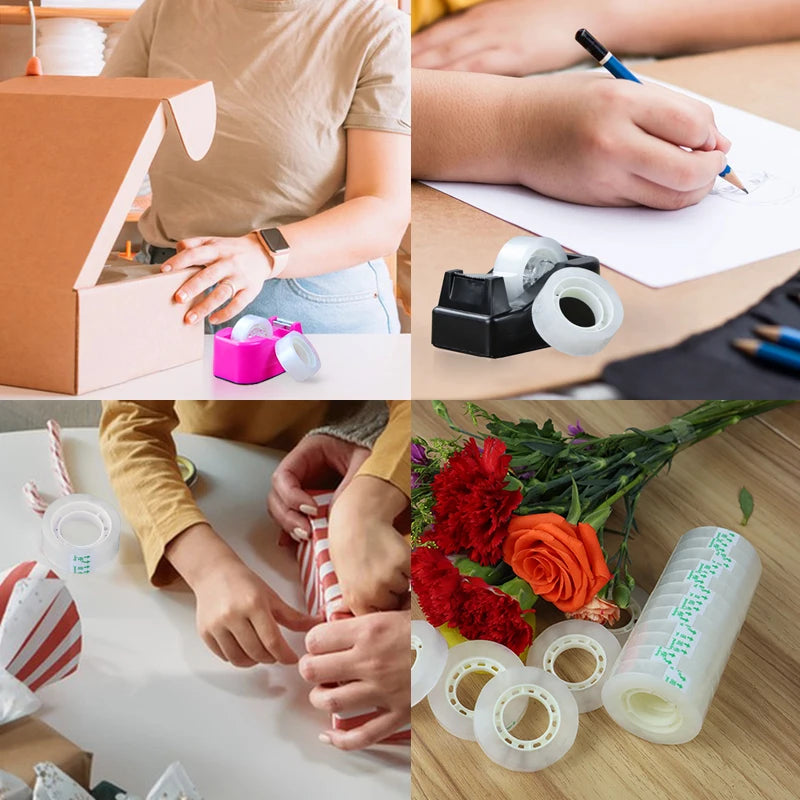 Clear Tape Refill - Transparent Tape Multifuntion High-viscosity Adhesive Tape for Gift Wrapping Packing and Dispenser Qme