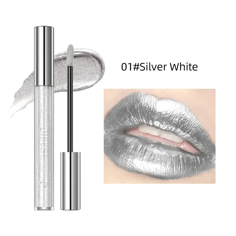 15 Colors Glitter Liquid Lipglaze Tint Laser Holographic Lipsticks Cosmetics Shiny Pigment Waterproof Makeup Women Lipglosses Qme B-01