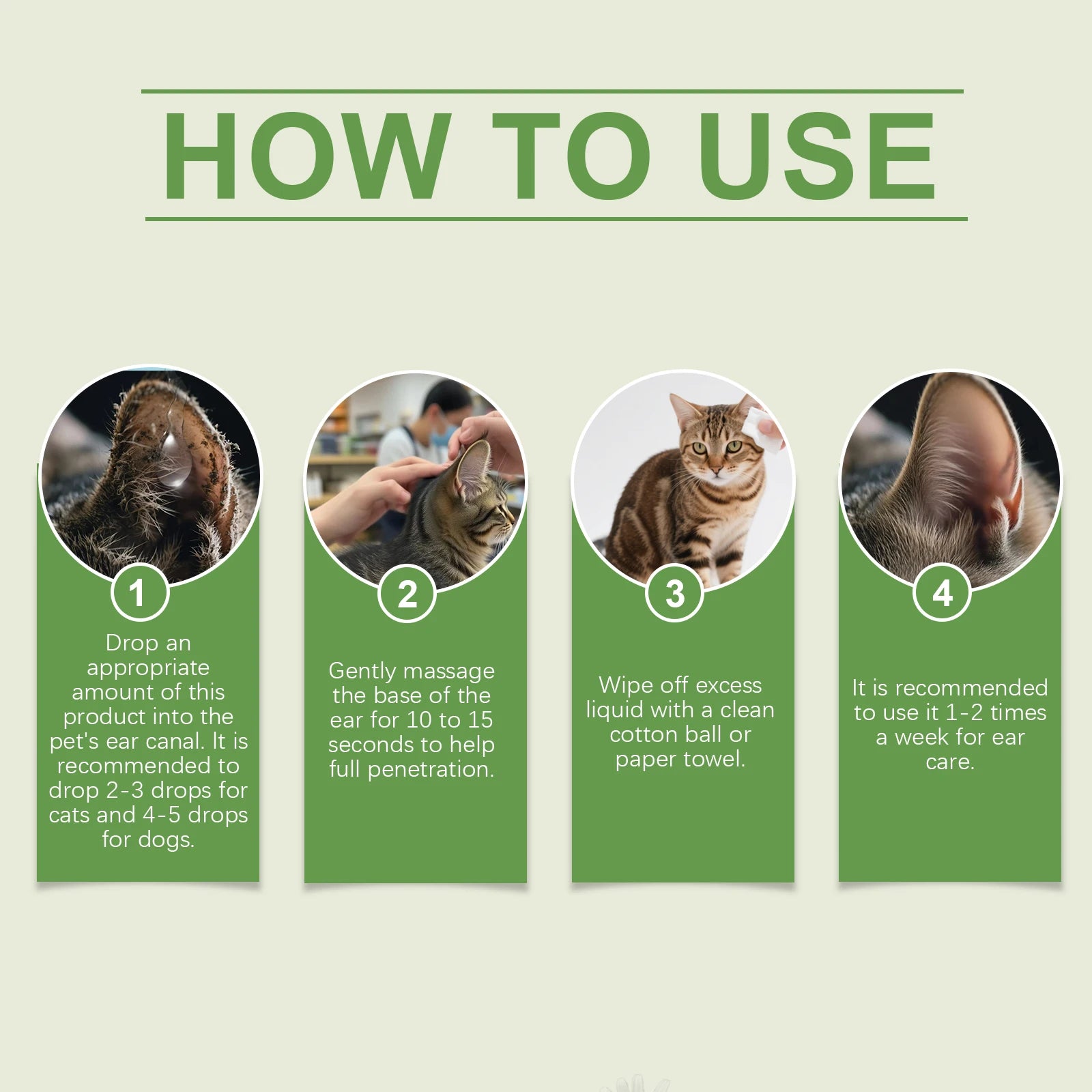 Pet Care Ear Drops Gently Cleaning Earwax Eliminating Odors Reducing Mite Infection Relieve Itching and Discomfort Pet Ear Fluid Qme