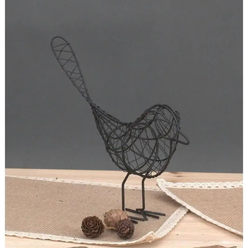 Minimalist Iron Hollowed Out Bird Creative Foyer Living Room Decoration Home Wine Cabinet Decor Metal Bird Desktop Decor Gift Qme