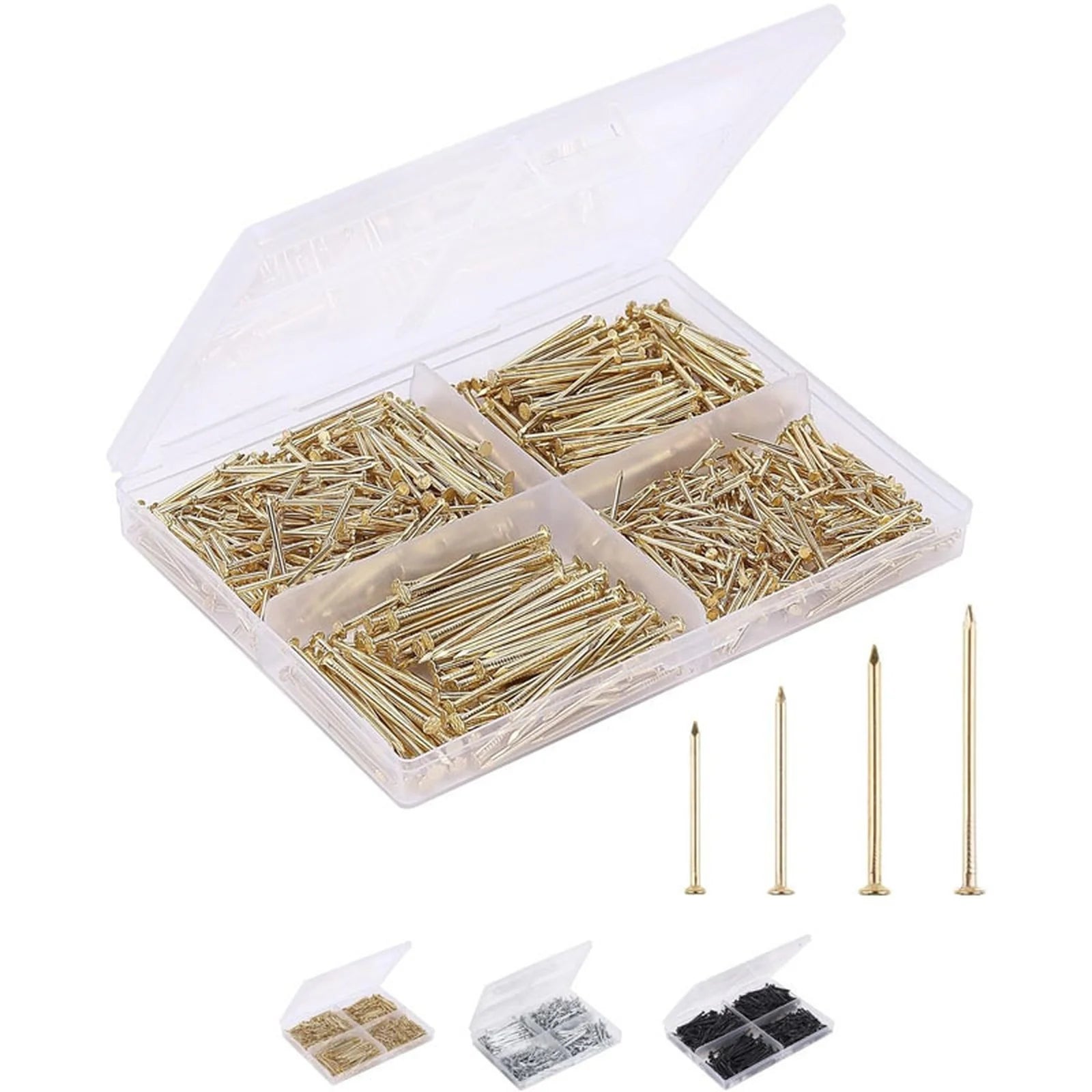 200PCS Multi-Size Nail Set for Walls Wood and Picture Frames Invisible Safety Screw for Cement Metal Nails Wood No Trace Fixator Qme c