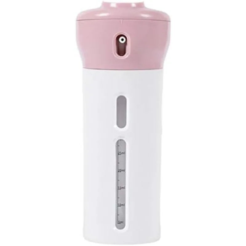 4-in-1 Emulsion Dispenser Bottle Travel Refillable Lotion Container Qme Pink