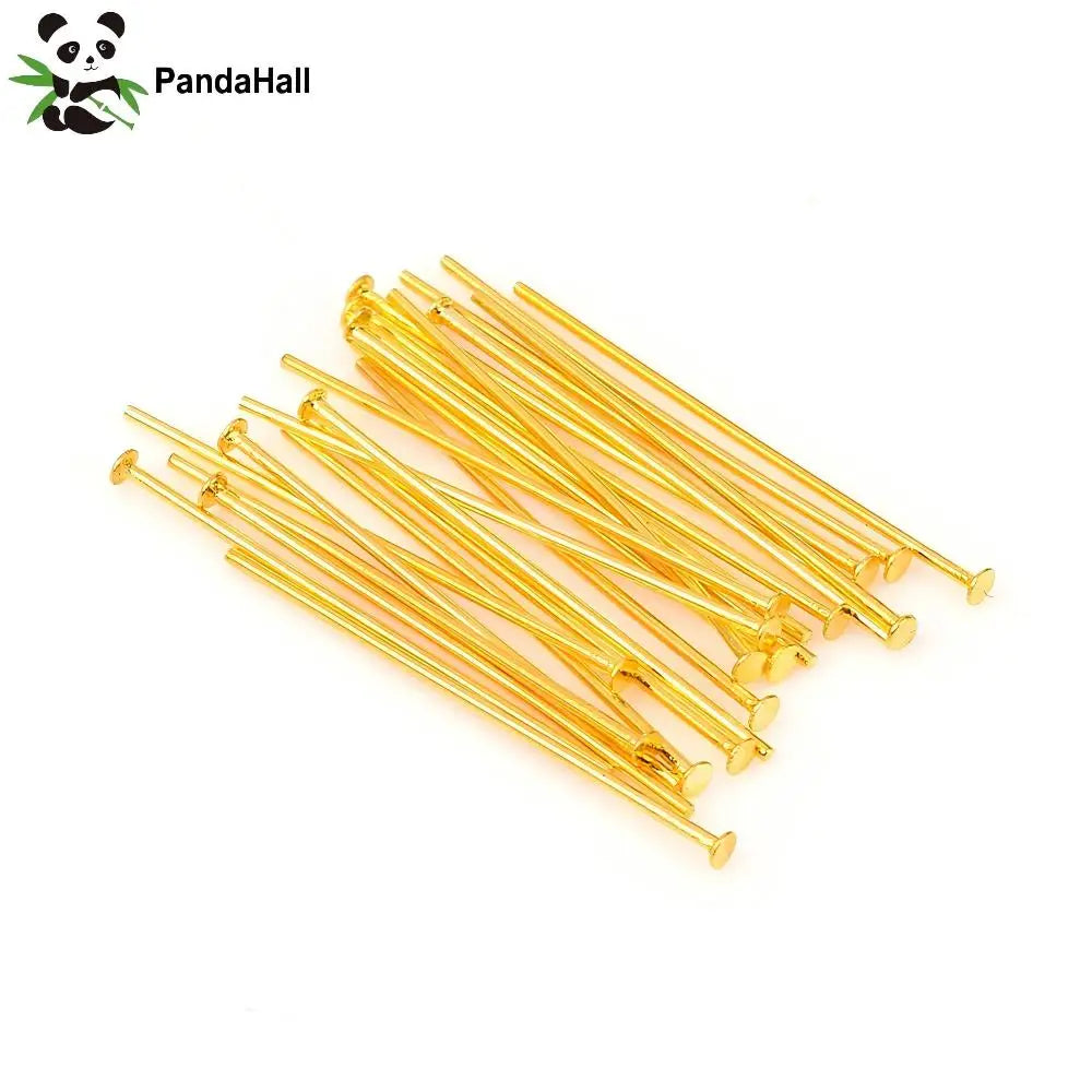 PandaHall 100pcs 304 Stainless Steel Flat Head Pins, 15.5/20/22/30/35/40/50mm x 0.6mm Assorted for Jewelry Making Qme 15.5x0.6mm